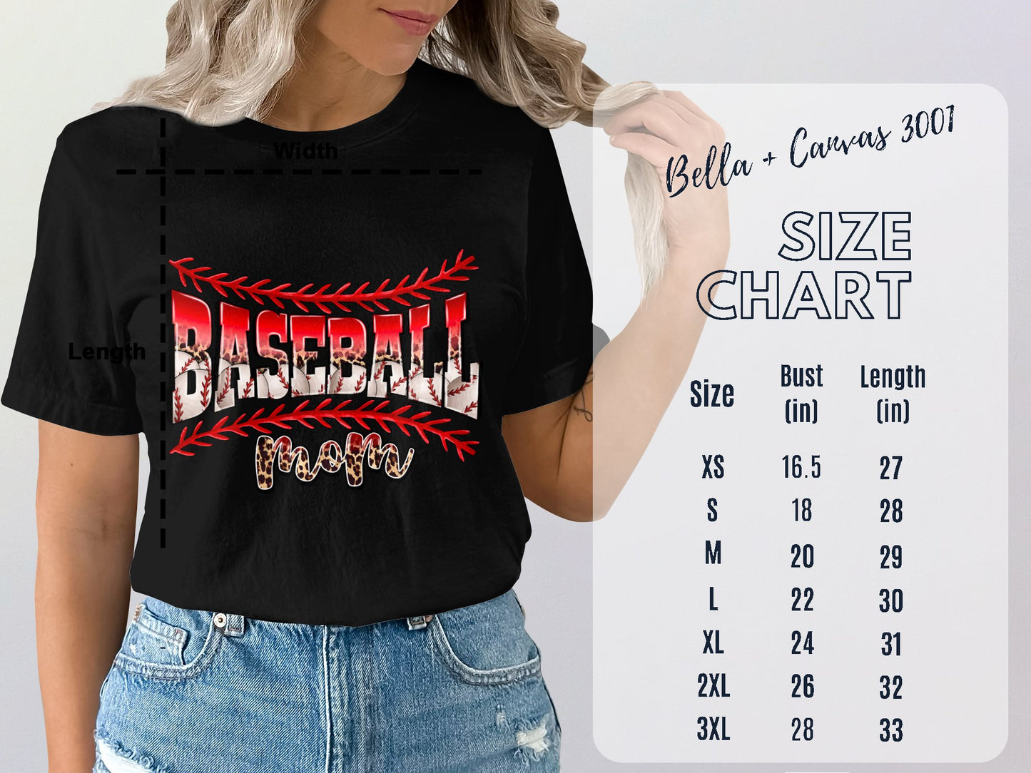 Baseball Mom Leopard Red - T-shirt