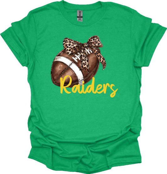 Football - RSHS Raider Football Leopard Bow Tshirt