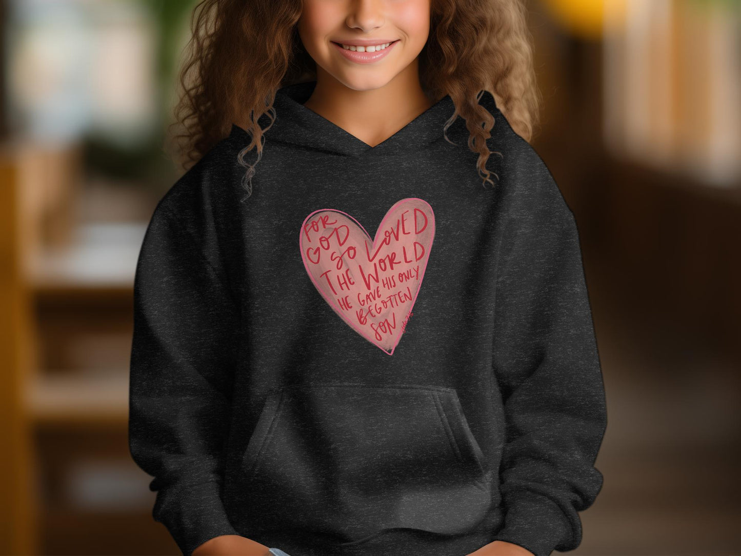 John 316 Heart - Fleece Hoodie Sweatshirt