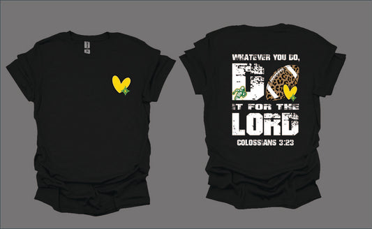 Football - RSHS Raider Christian Football Yellow Heart Tshirt