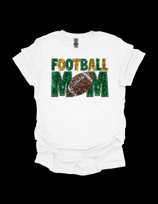 Football - RSHS Raider Football Mom Faux Glitter Tshirt